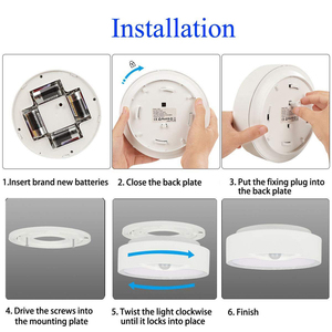 <b>LED</b> Ceiling <b>Light</b> with <b>Motion</b> <b>Sensor</b> | Modern Battery Operated Indoor Ceiling Lamp for Living Room and Home Office - Product Image 2