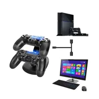 Support de chargeur double USB LED avec station d'accueil pour manettes PS4/PS4 Slim/PS4 Pro, accessoires de jeu