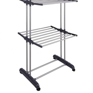 Séchoir à <span class=keywords><strong>linge</strong></span> multifonctionnel à 4 niveaux, intérieur/extérieur, pliable, avec fer et métal, pour le lavage et le rangement - Product Image 3