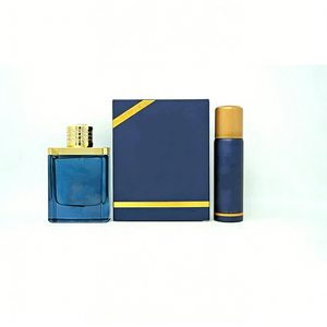 Coffret cadeau pour homme en deux pièces (100 ml d'eau de <span class=keywords><strong>parfum</strong></span> + 50 ml de spray anti-transpirant), coffret cadeau de <span class=keywords><strong>parfum</strong></span> masculin luxueux bleu or - Product Image 4