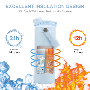 Custom Logo 18oz Dual Drinking Dust Proof Water Bottle 12H <strong>Hot</strong> 24H Cold Stainless Steel <strong>Flask</strong> for Working Out - Product Image 2