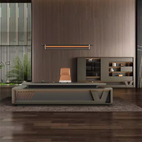 Bureau de direction intelligent haut de gamme personnalisé, nouveau design, bureau d'ordinateur de direction durable avec panneau de style bois