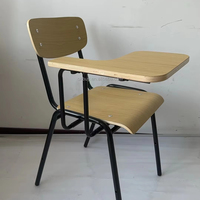 Chaise d'entraînement en contreplaqué avec tablette d'écriture, chaise d'étudiant pour salle de classe