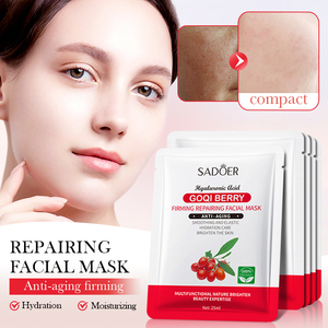Nueva mascarilla facial hidratante, reparadora, reafirmante y antienvejecimiento con extracto de Goqi Berry y Centella Asiática de la marca privada SADOER, 25 ml - Product Image 2