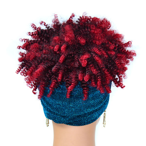 Perruques à bandeau bouclées crépues <span class=keywords><strong>pour</strong></span> femmes noires, boucles <span class=keywords><strong>afro</strong></span>, perruques blondes avec <span class=keywords><strong>foulard</strong></span>, perruque cosplay bouclée naturelle, <span class=keywords><strong>cheveux</strong></span> synthétiques - Product Image 4