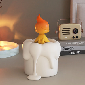 Candle Girl Resin <b>Ornament</b> Irregular Shape Modern Design Desktop Decoration for Living Room Bookshelf - Product Image 2