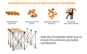 Centipede CT6 Banco de Trabajo Plegable Portátil de <span class=keywords><strong>36</strong></span> Pulgadas de Alto con Correa de Transporte, Banco de Trabajo Plegable, Mesa de Construcción - Product Image 5