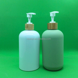 Emballage de soins de la peau Ensemble de lavage corporel 200ML 300ML 500ML Bouteille de shampooing verte douce au toucher Bouteille de lotion ronde rechargeable mate - Product Image 4