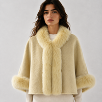 Nouvelle Arrivée 2026 – Manteau Court Élégant en Laine et Cachemire, Chaud et Écologique, Cousu Main, Respirant, Hiver, Peluche Amovible