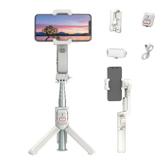 A10 Single Axis Foldable Handheld Action Camera Gimbal Wireless Remote Control Phone Selfie Stick Fill Lighttripod