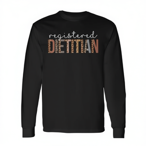 Camiseta de Manga Larga para Dietistas Registradas con Diseño de Leopardo, para el Apoyo a la Salud - Product Image 2