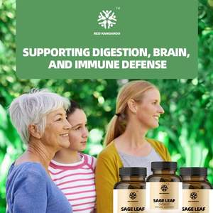 Verde foglia di salvia capsule produttore supportato integratore a base di erbe per adulti digestione cervello difesa immunitaria antiossidante bambini - Product Image 2