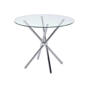 Mesa de centro de cristal templado transparente para sala de estar redonda y barata moderna al por mayor - Product Image 1