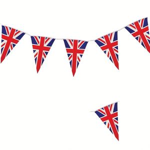 Guirlande de fanions du drapeau britannique très vendue pour les célébrations de la Journée du Roi et de la Fête nationale du Royaume-Uni, décorations triangulaires - Product Image 4