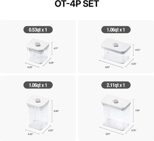 Recipientes de Plástico Cuadrados para Refrigerador, Herméticos, con Tapa y Bomba de Vacío, Diseño Apilable, Ideales para Regalos - Product Image 2