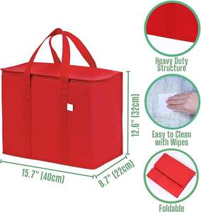 Fermeture à glissière pliable robuste se tient debout idéal pour le refroidisseur d'épicerie isolé <span class=keywords><strong>livraison</strong></span> de nourriture sacs à provisions réutilisables pliables - Product Image 6