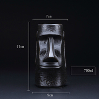 Mug Tiki rétro de style indien et hawaïen, portrait de plage côtière spécial, céramique en porcelaine osseuse, 700 ml, verre à cocktail réutilisable pour les fêtes
