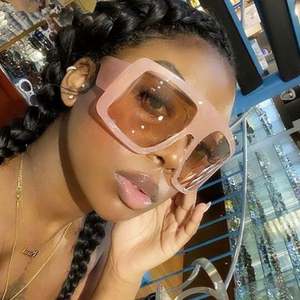 Lunettes de soleil carrées surdimensionnées à monture large, couleur bonbon, avec logo personnalisé, protection UV400, style bouclier, pour femmes – Meilleures ventes - Product Image 2