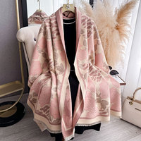 Nouvelle Collection 2027 : Écharpe d'hiver pour femme, motif floral, chaude, coupe-vent, avec pompons, longue, effet cachemire, châle élégant
