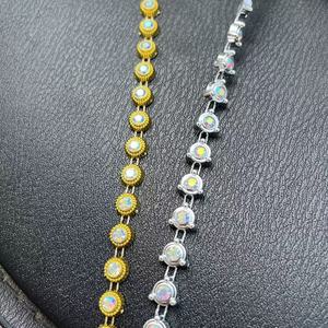 Cadenas de Diamantes de Imitación al por Mayor, Alambre de Plástico, Bañado en Oro y Plata, Alto Brillo, Duradero, Ecológico, para Zapatos, Bolsos y Ropa - Product Image 3