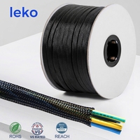 Funda Protectora para Cables, Trenzada, Expandible, de PET, Ignífuga, Flexible, de Malla, de 2-50 mm, UL94-V0