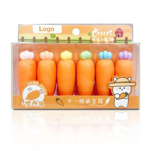 6 couleurs Mini Fluorescent Surligneur Stylo Set Carotte Maïs Cactus Design pour Art <span class=keywords><strong>Dessin</strong></span> Doodling Marquage Plat <span class=keywords><strong>Kawaii</strong></span> <span class=keywords><strong>Kawaii</strong></span> - Product Image 3