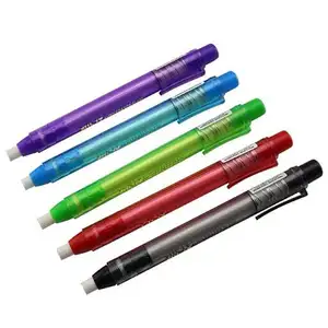 Colorful Pen Like Erasers Retractable Rubber Pen Pencil Eraser