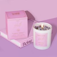 Boîtes d'emballage de luxe pour bougies en matériaux recyclés avec gaufrage, design carré auto-érecteur, vente en gros