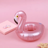 Porte-gobelet gonflable en gros de flamant rose d'eau boissons de piscine porte-verre flottant de bière et de vin mini flotteur d'air pour la partie
