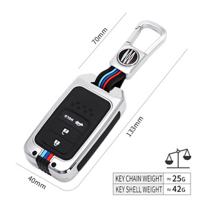 Accesorios Personalizados para <span class=keywords><strong>Llaves</strong></span> de Coche, <span class=keywords><strong>Funda</strong></span> de Aleación de Zinc de 5 Botones para Llave de Coche, Cubierta Remota, Carcasa para Llave, Soporte para Llavero, Apto para Honda - Product Image 3