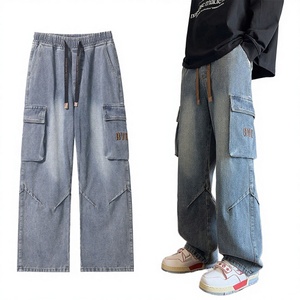 Wholesale Eco-Friendly Quick Dry Midweight Denim Jeans Baggy Stacked Raw Streetwear Designer Men Vintage Stonewashed Jeans - Product Image 2