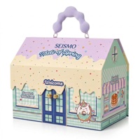 Boîte en forme de maison en papier personnalisée pour le rangement de cosmétiques, bonbons, maquillage, vernis à ongles, coffret cadeau beauté portable