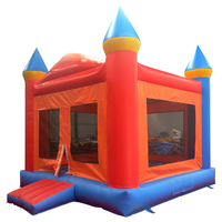 WINSUN Petit château gonflable personnalisable avec trampoline et toboggan - Matériel PVC CE ignifuge et imperméable, installation facile