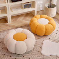Joli tabouret ottoman en tissu de laine d'agneau personnalisé tabouret rond en citrouille Offre Spéciale tabouret de salon tabouret personnalisé