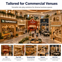 Área de Juegos Interior Temática para Comercios, Supermercados, Panaderías y Plazas, con Asientos Redondos, Listo para Exportación