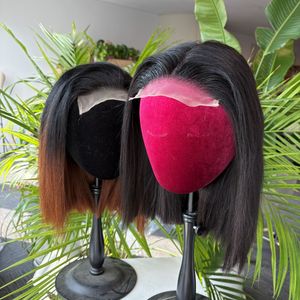 Parrucche Bob Corte con Chiusura in Pizzo 5x5 Senza Colla, Capelli Umani Vergini Remy Naturali Neri Vietnamiti, con Baby Hair - Product Image 1