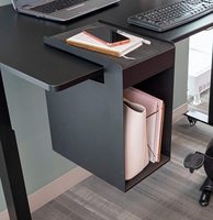 Boîte de rangement de bureau suspendue solide, support vertical sous la table, étagère pour dossiers, organisateur de plateau avec ouverture arrière pour câbles