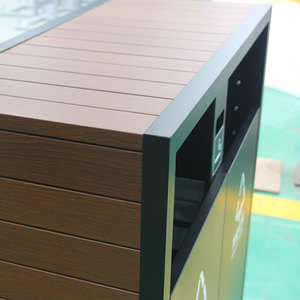 Outdoor Park Large Black <strong>Twin</strong> Recycling <strong>Bin</strong> 240 Ltr Heavy Duty Galvanised Steel Dustbin Metal Waste Container - Product Image 6
