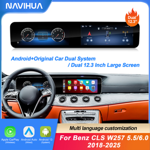 Navihua navigasi Gps mobil, untuk mercedes-benz CLS W257 2018-2025 desain baru Cluster Digital LCD <span class=keywords><strong>Android</strong></span> 13 Carplay - Product Image 6
