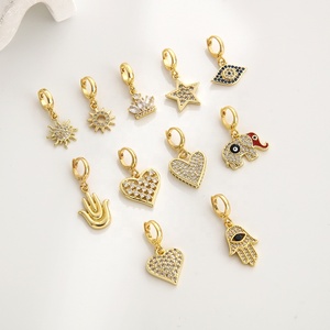 Phụ kiện trang sức đa năng bán chạy, tự làm vòng tay dây chuyền, mạ vàng 18K, đính đá, hình quả anh đào, bướm, chuồn chuồn, khóa cài - Product Image 4