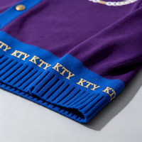 Cardigans en tricot surdimensionnés unisexes personnalisés pour hommes, broderie, manches longues, col rond, boutons