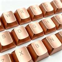 Capuchons de touches de clavier de jeu en métal, 26 lettres, or rose, usinés sur mesure par CNC, pour remplacement