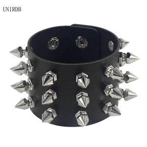 2024 New PU Leather Studded <strong>Bracelet</strong> Punk <strong>Bracelet</strong> Adjustable Goth Cuff <strong>Bracelet</strong> Gothic Rivet Buckle Wristband For Men Women - Product Image 2