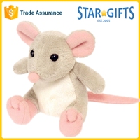 Peluche de souris grise artisanale, jouet en fourrure texturée douce, idéal pour offrir, décoration intérieure, vente en gros