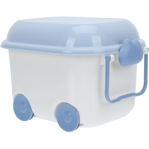 Boîte de rangement en plastique durable de bonne qualité en forme de voiture colorée Conteneurs de stockage de jouets pour enfants Bacs avec roues et poignées - Product Image 1