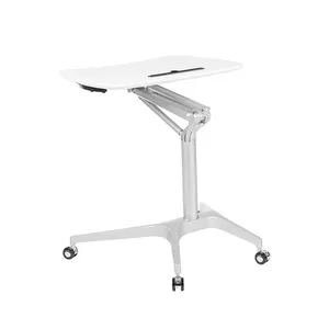 Girls Decorative Study Computer Wooden Rolling Over Up And Down Gas Lift Height Adjustable Table Desk