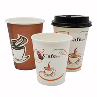 Gobelets en papier kraft en vrac jetables personnalisés Gobelets en papier artisanal noirs à paroi unique pour boissons chaudes et soupes pour boissons gazeuses