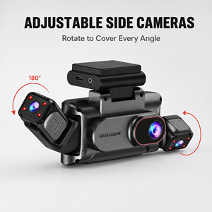 Caméra de tableau de bord de voiture avec enregistrement 4 directions, caméra frontale 1080P, vision nocturne, DVR de voiture - Product Image 2