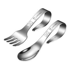 DFU0150 Regalos para niños 1Innovador juego de tenedor y cuchara con gancho para niños y estudiantes, vajilla promocional - Product Image 2