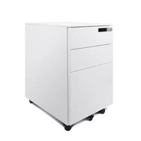 Meuble de classement de bureau mobile et verrouillable à 3 tiroirs en acier avec serrure centralisée et roulettes, pour chambre à coucher, système d'équipement durable pour achat en gros